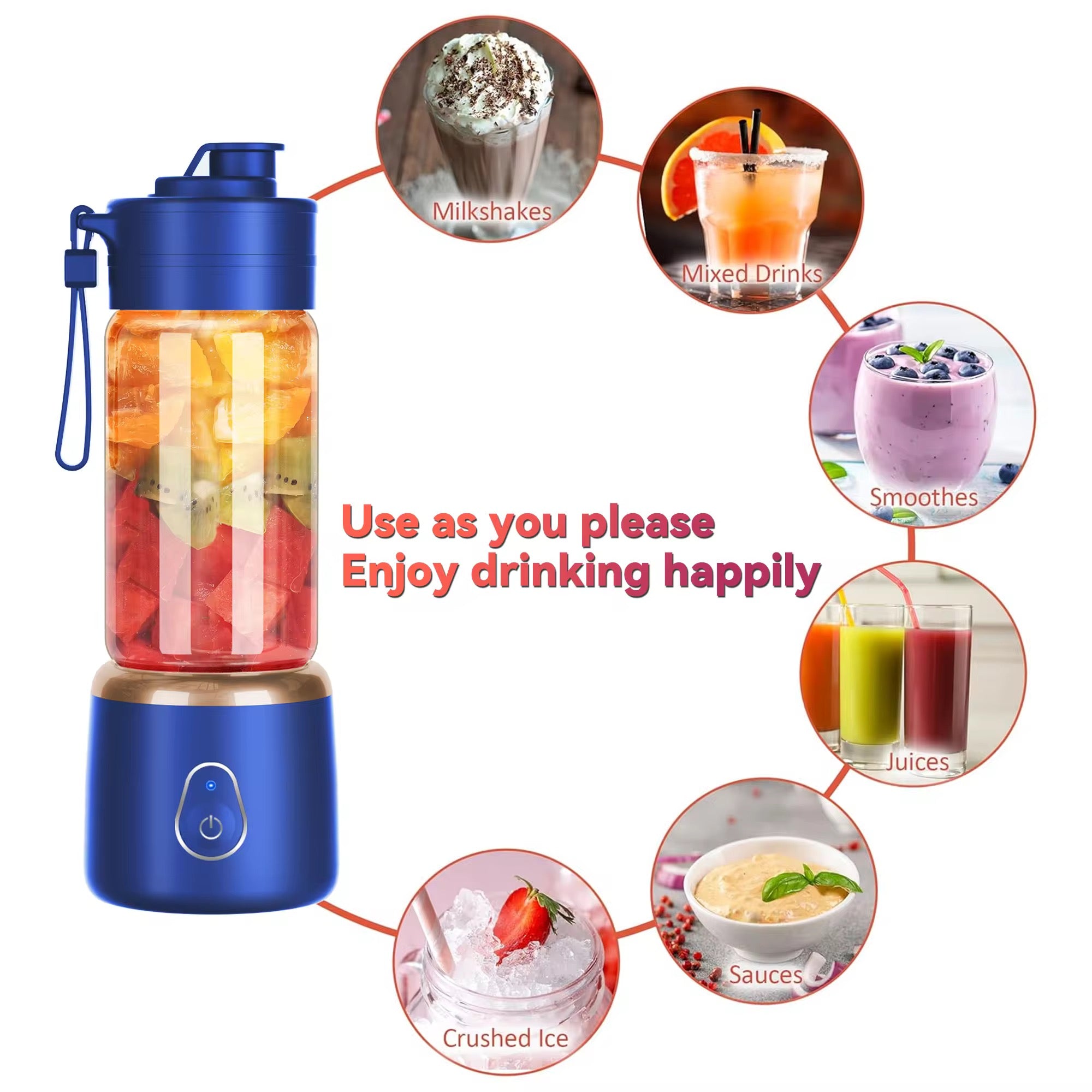 Mini Presse-Agrumes Portable Rechargeable – Blender Sans Fil