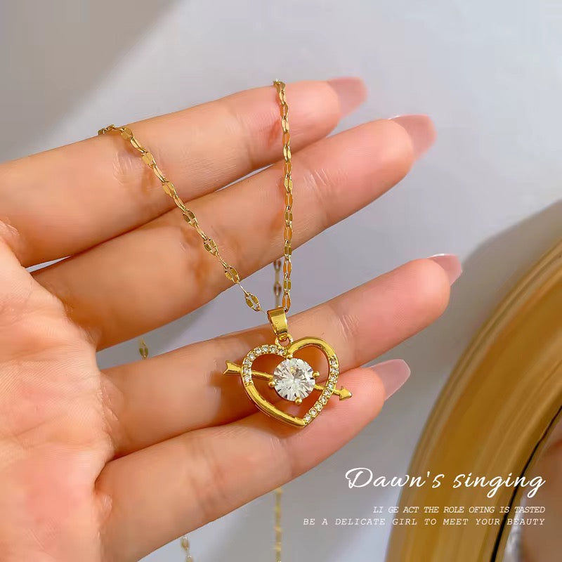 Collier Cœur Flèche Nouvel Amour en Diamant