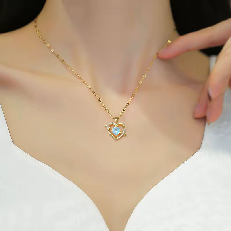 Collier Cœur Flèche Nouvel Amour en Diamant