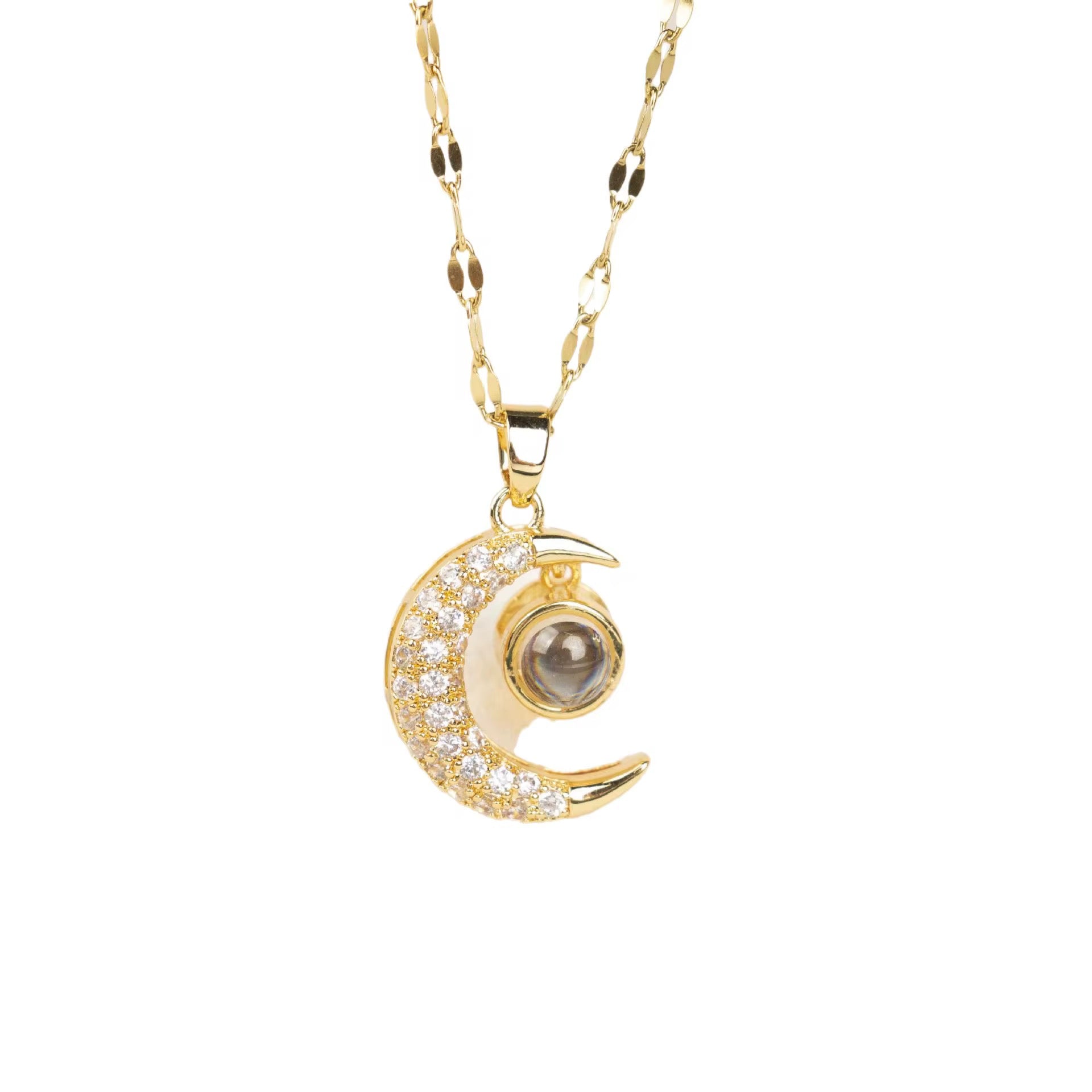 ✨ Collier Soleil & Lune en Zircon – Éclat Céleste ✨