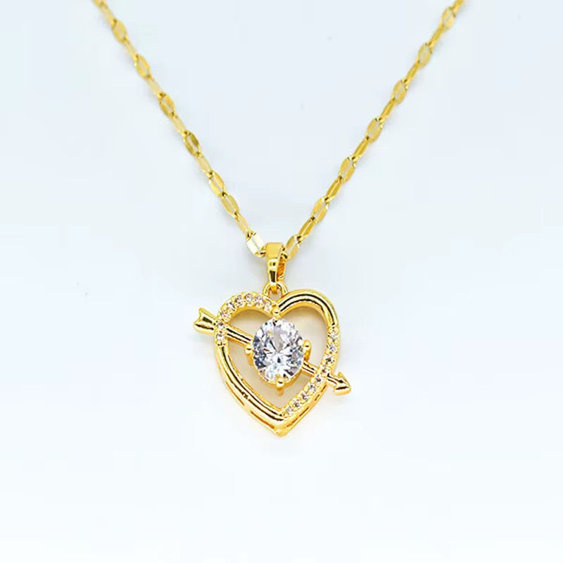 Collier Cœur Flèche Nouvel Amour en Diamant