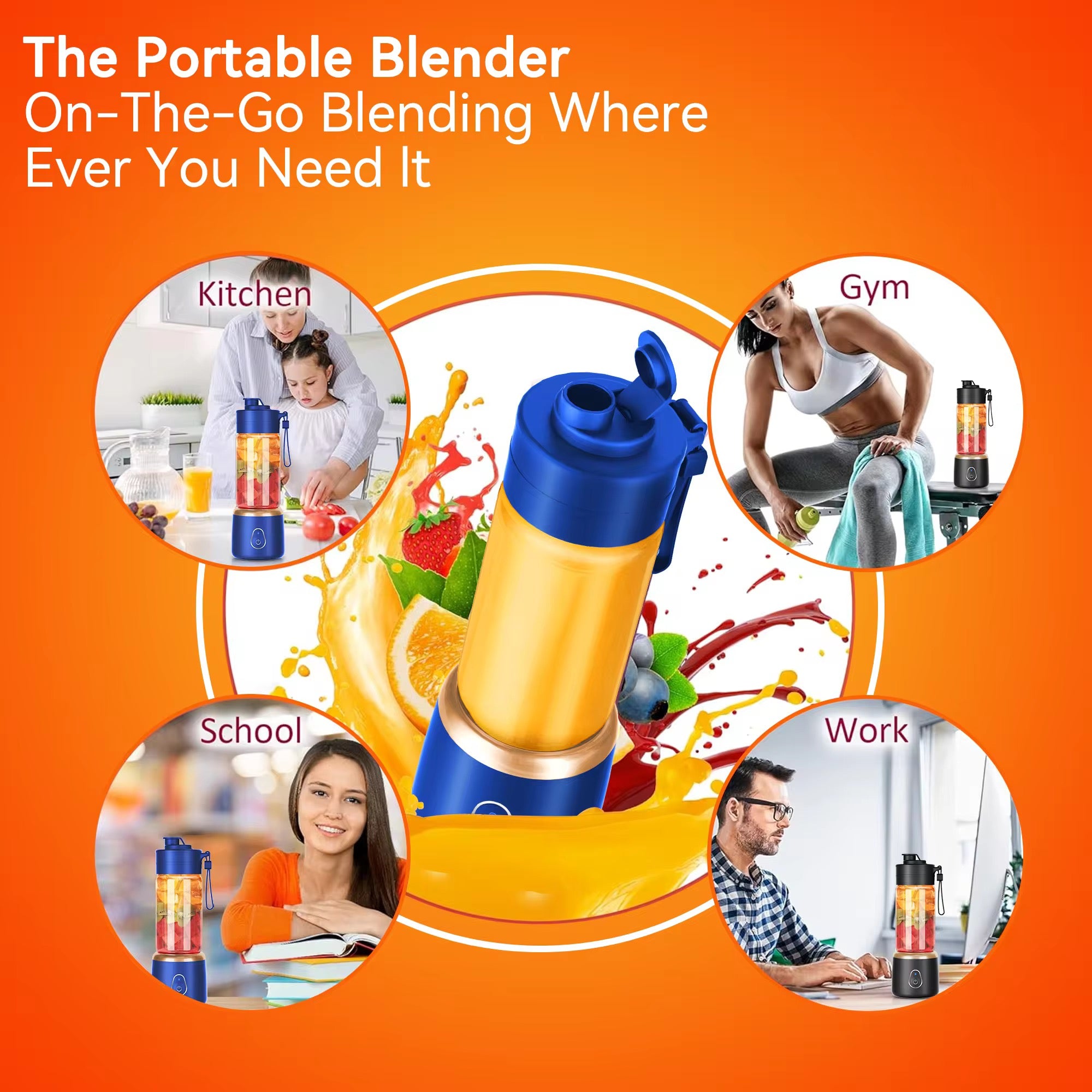 Mini Presse-Agrumes Portable Rechargeable – Blender Sans Fil