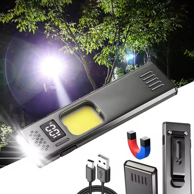 Lampe Torche Magnétique LED COB Ultra-Puissante Rechargeable – Éclairage 360°