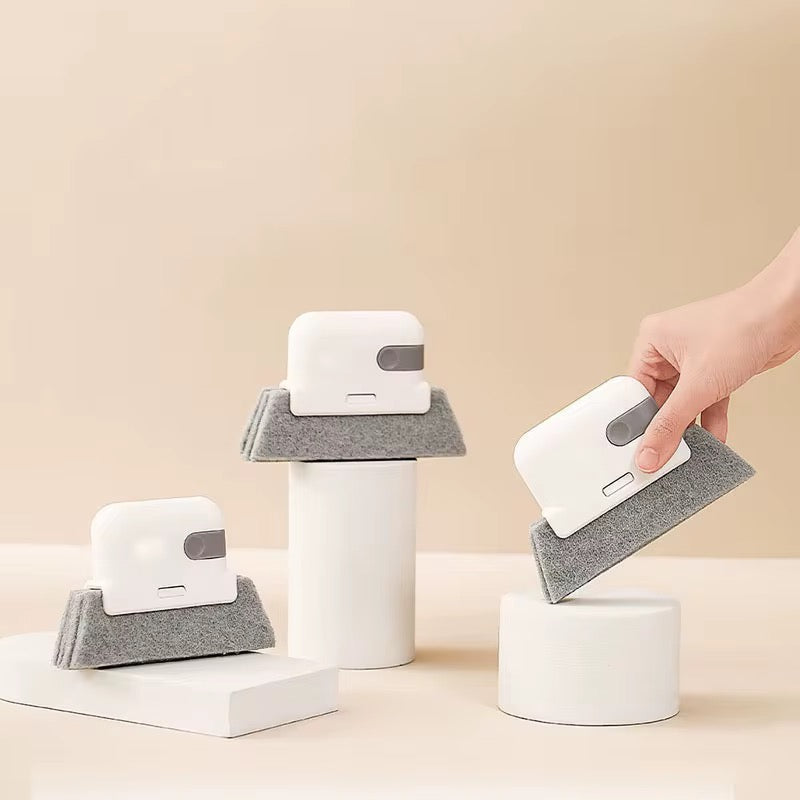 Lot de 03 Brosse Nettoyante 2-en-1 pour Rails et Fenêtres