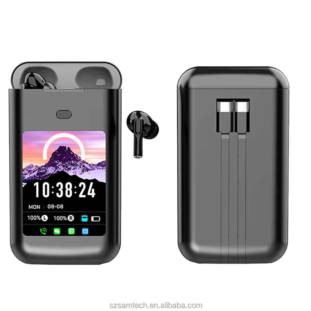 SE-TWO Smart TWS – Écouteurs Bluetooth avec Écran Tactile & Power Ban