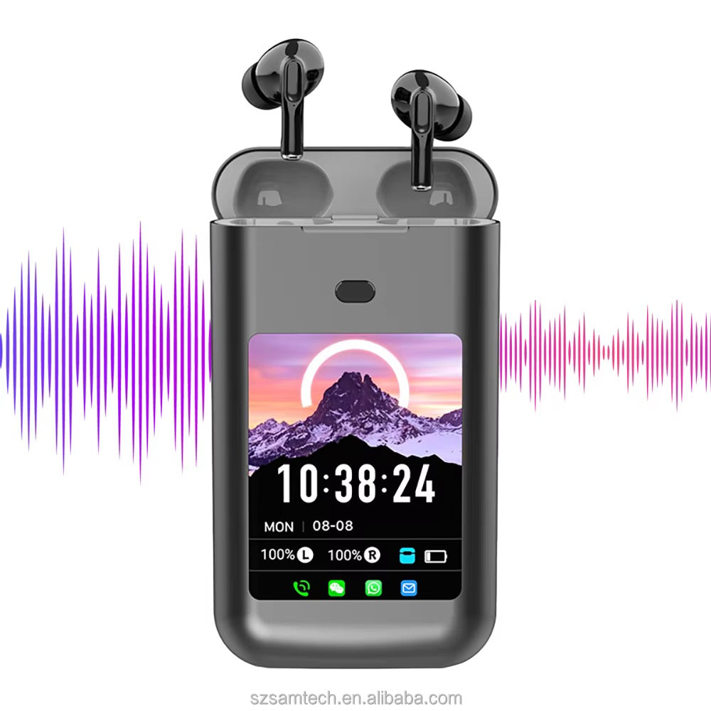 SE-TWO Smart TWS – Écouteurs Bluetooth avec Écran Tactile & Power Ban